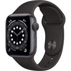 Apple Watch Series 6 GPS, 40mm Space Gray Aluminum Case with Black Sport Band 