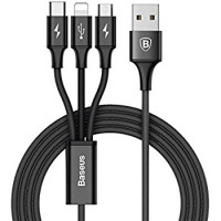 BASEUS 3-in-1 Micro-USB + Lightning + Type C Cable-Black