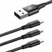 BASEUS 3-in-1 Micro-USB + Lightning + Type C Cable-Black