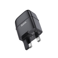 HOCO TRAVEL CHARGER “C77B QUICK-ACTING” DUAL PORT CHARGER UK PLUG