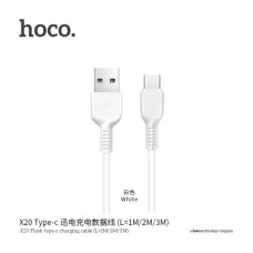 HOCO FLASH CHARGING CABLE FOR TYPE-C 2M X20 (WHITE)
